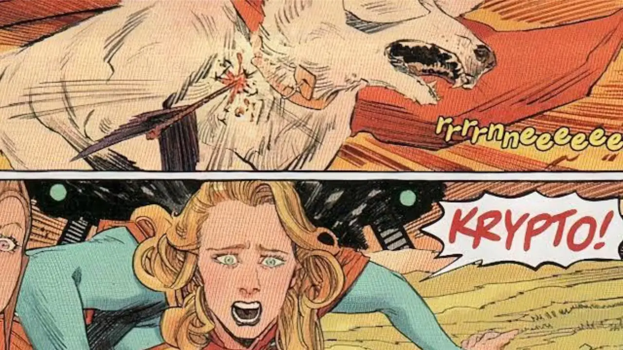 تم إطلاق النار على الكريبتو بسهم مسموم في كاريكاتير Supergirl Woman of Tomorrow تم إطلاق النار على الكريبتو بسهم مسموم في كاريكاتير Supergirl Woman of Tomorrow