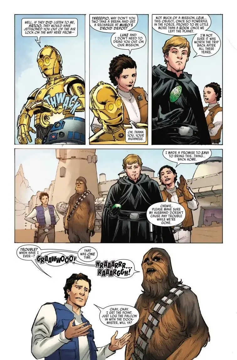 Han Solo ve Chewbacca, Star Wars Galaxy'nin Edge Echoes of the Empire #4'te konuşuyor