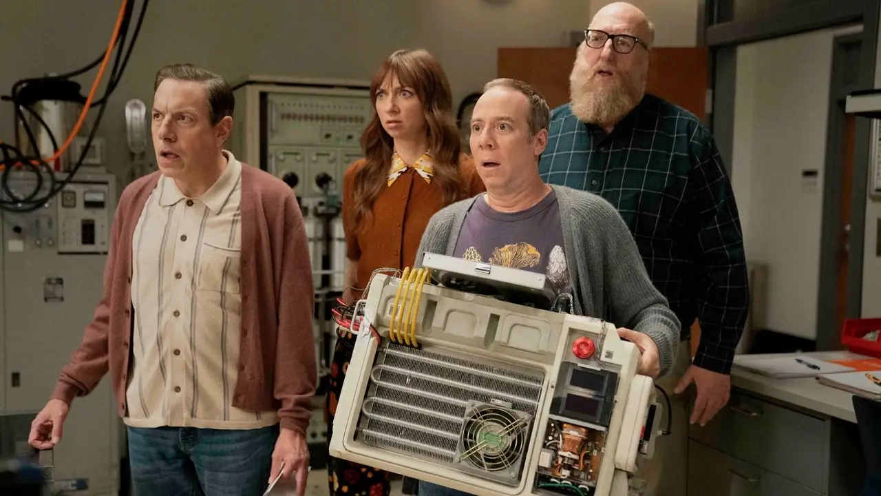 Una foto de Kevin Sussman, Brian Posehn, Lauren Lapkus y John Ross Bowie de Stuart Fails To Save The Universe. Una foto de Kevin Sussman, Brian Posehn, Lauren Lapkus y John Ross Bowie de Stuart Fails To Save The Universe.