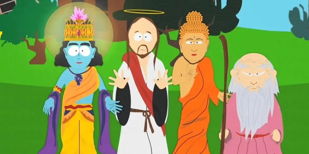 Krishna, Jesús, Buda y Laozi en South Park.