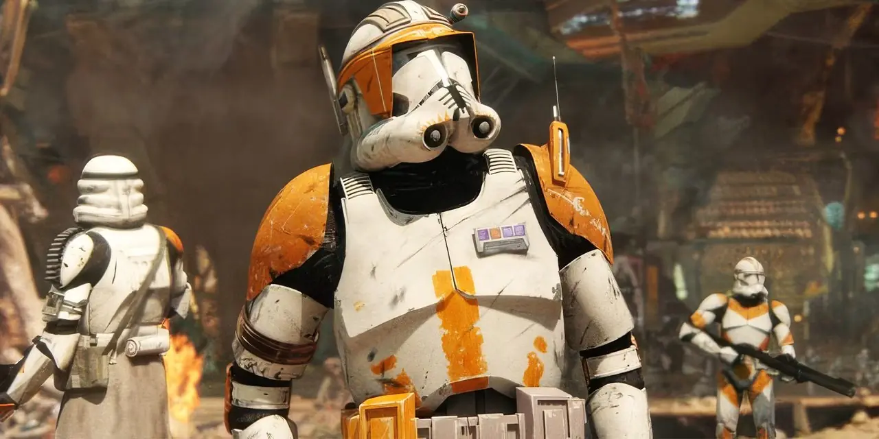 Commander Cody schaut in „Die Rache der Sith“ nach oben