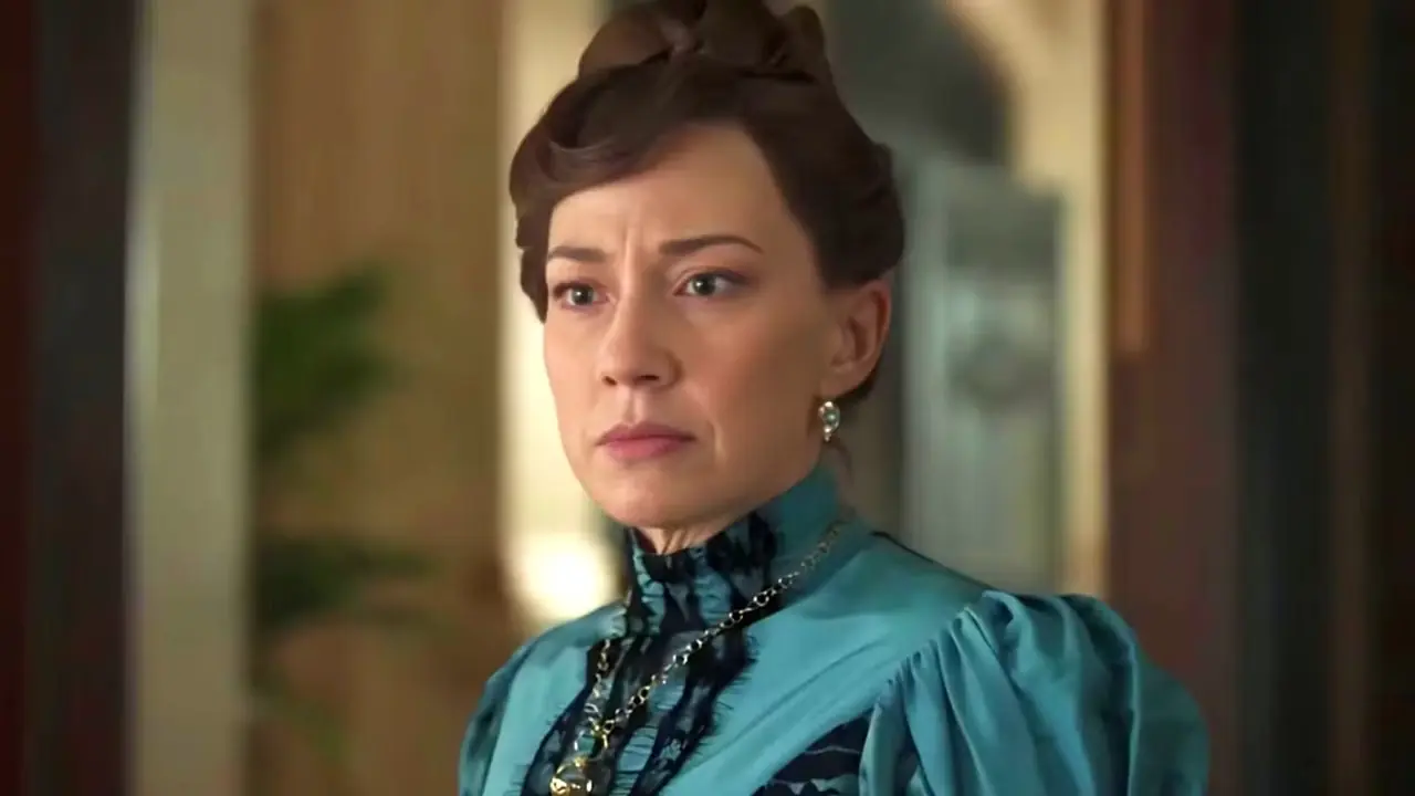 Carrie Coon jako Bertha Russell w „Wiku pozłacanym”. Carrie Coon jako Bertha Russell w „Wiku pozłacanym”.