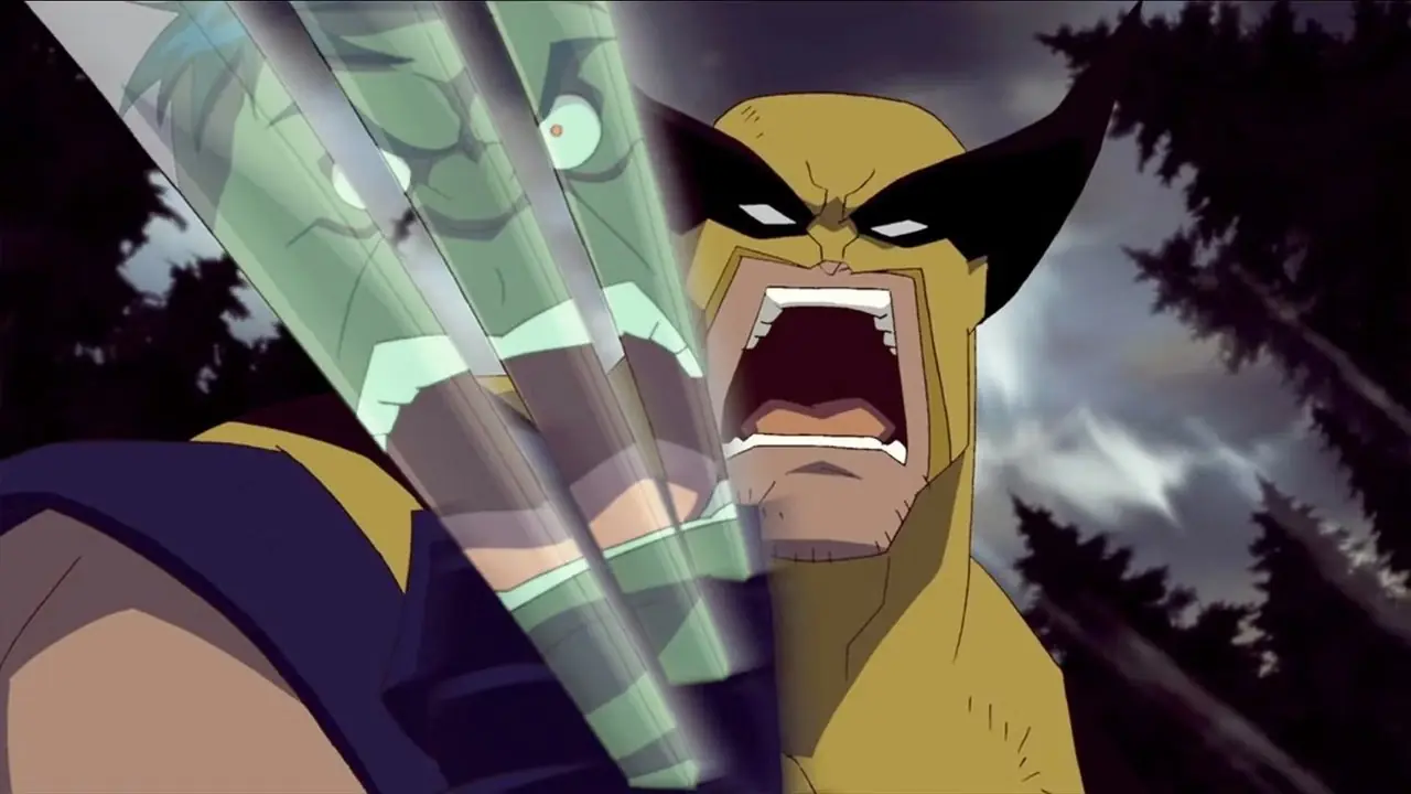 ينعكس الهيكل في مخالب ولفيرين في Hulk Vs (2010)