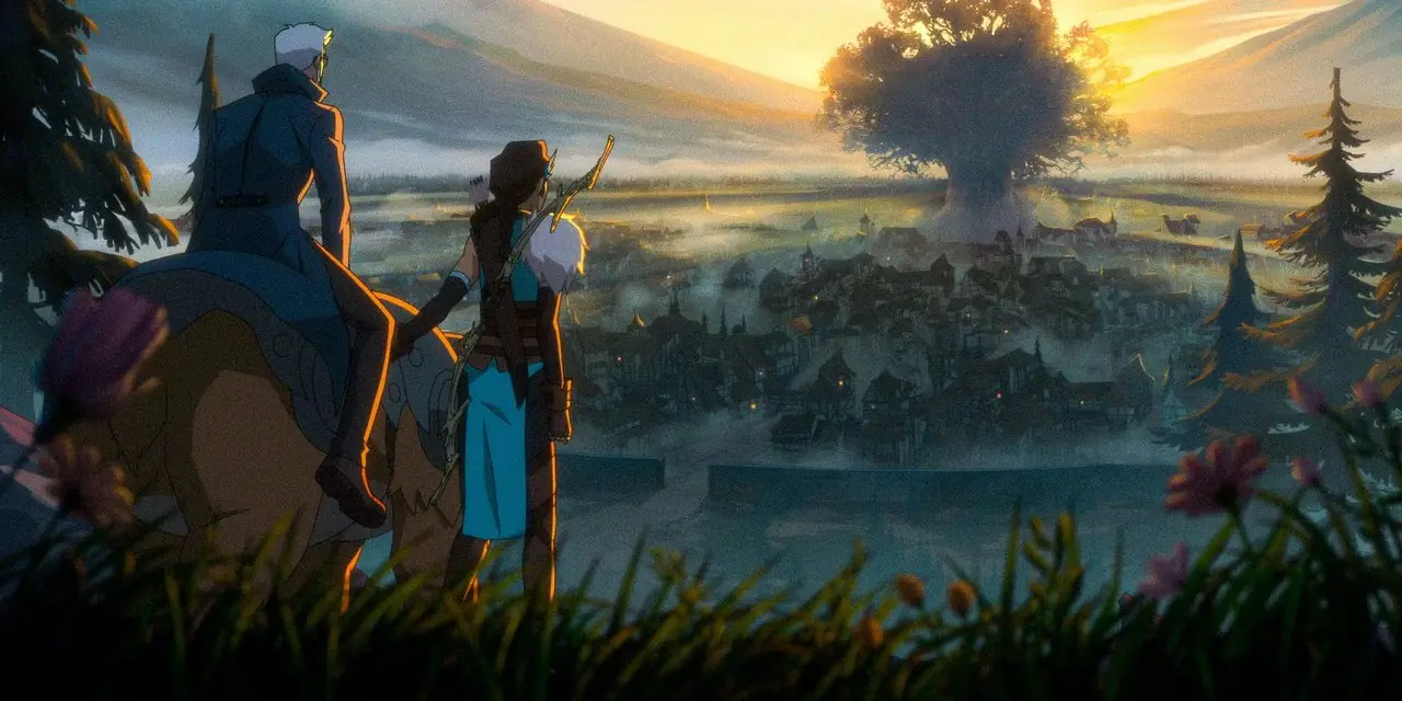 Vex e Percival guardano l'albero del sole da lontano in The Legend of Vox Machina - Stagione 3 Episodio 12 Vex e Percival guardano l'albero del sole da lontano in The Legend of Vox Machina - Stagione 3 Episodio 12