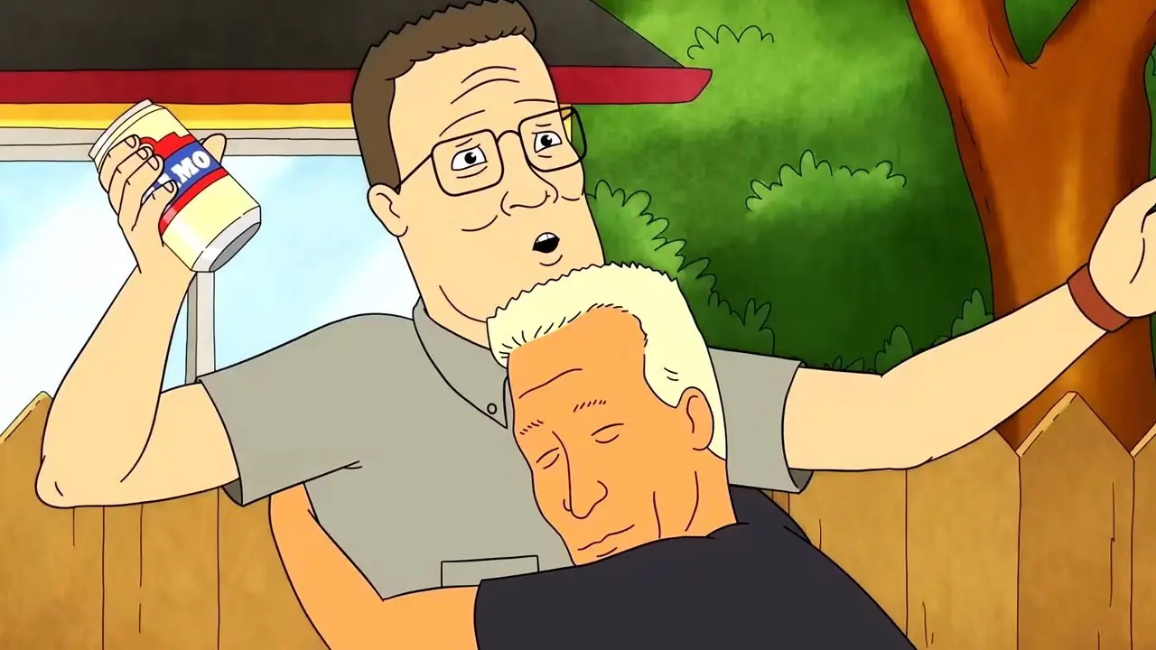 يبدو هانك متفاجئًا أثناء احتساء الجعة في King of the Hill يبدو هانك متفاجئًا أثناء احتساء الجعة في King of the Hill