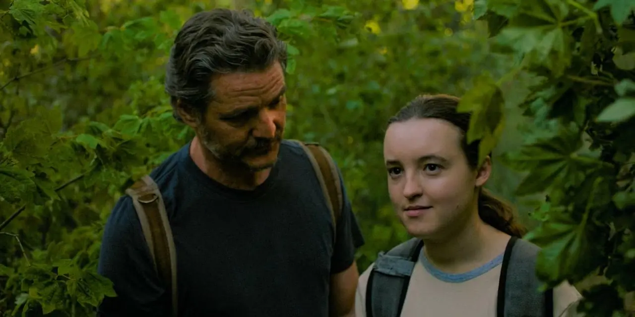 Joel Miller (Pedro Pascal) ser på Ellie Williams (Bella Ramsey) i The Last of Us sesong 2 Ep 6