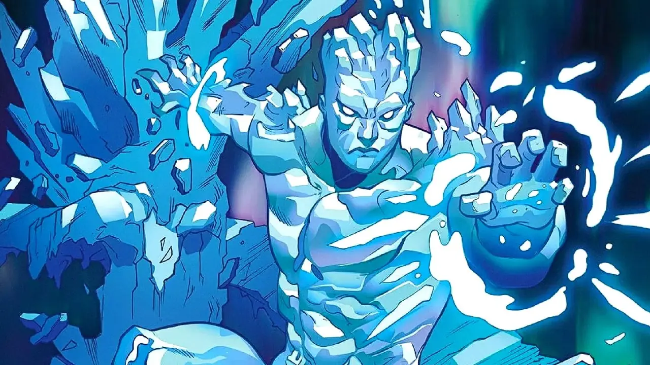 يقوم بوبي دريك، المعروف أيضًا باسم رجل الثلج، بإنشاء وإطلاق أسلحة الجليد في Marvel Comics يقوم بوبي دريك، المعروف أيضًا باسم رجل الثلج، بإنشاء وإطلاق أسلحة الجليد في Marvel Comics
