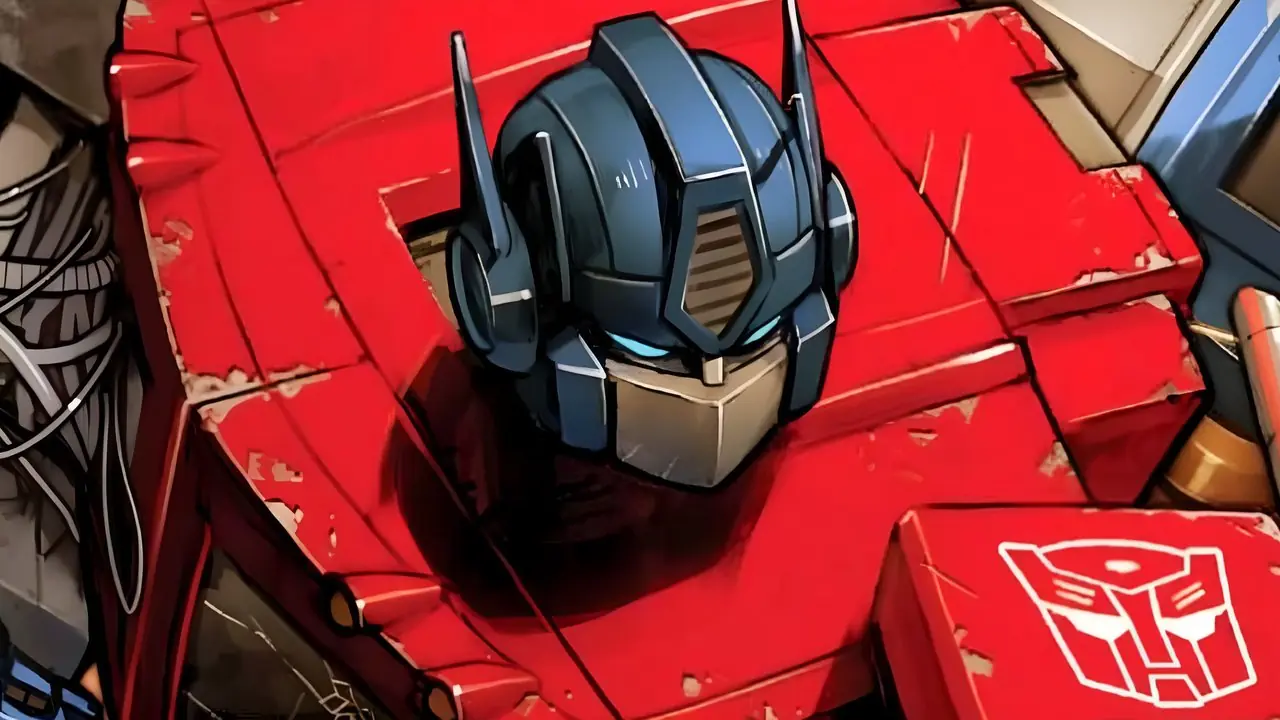 Optimus Prime brilla vibrantemente en la portada del cómic de Transformers