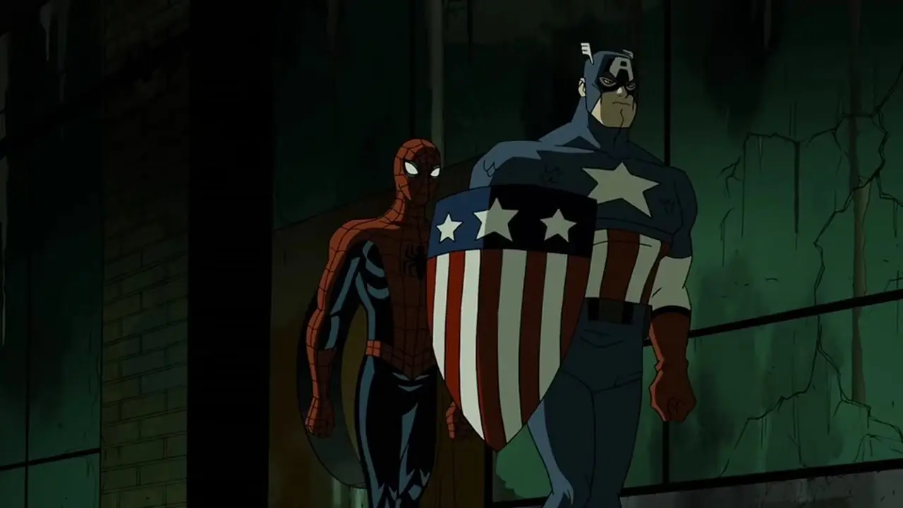 The Avengers: gli eroi più potenti della Terra con Spider-Man e Capitan America che camminano in un tunnel della metropolitana