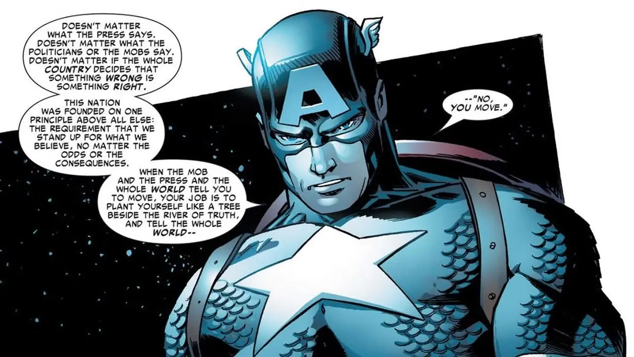 Citazione di Capitan America da The Amazing Spider-Man #537