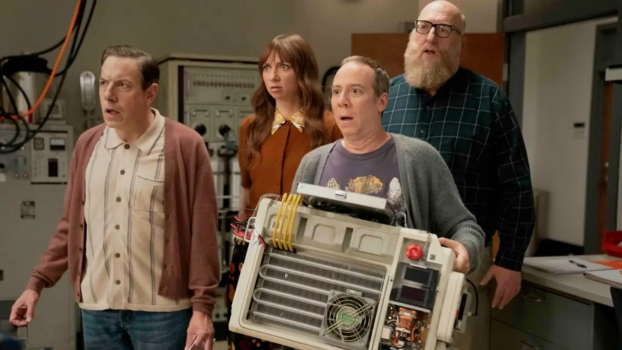 Stuart e i suoi amici sembrano allarmati in Stuart Fails To Save The Universe di HBO Max