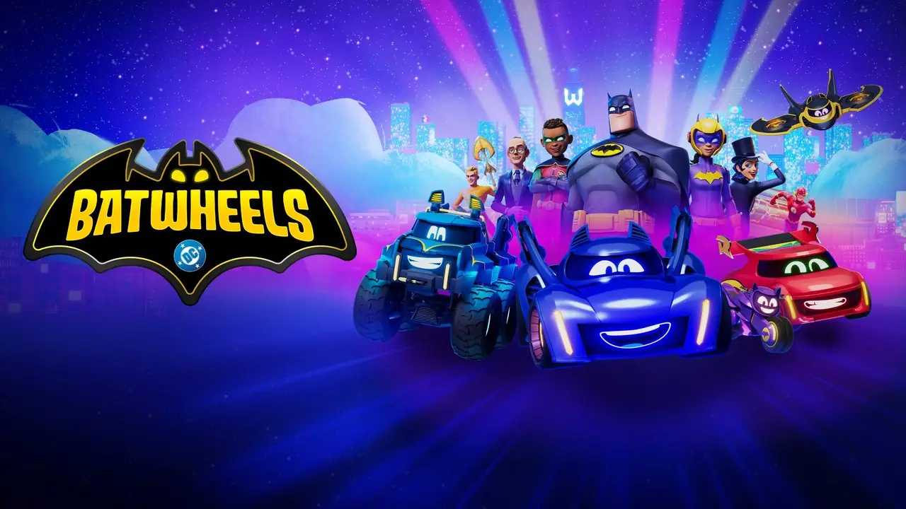 Ключевые арты третьего сезона Batwheels с персонажами DC Ключевые арты третьего сезона Batwheels с персонажами DC