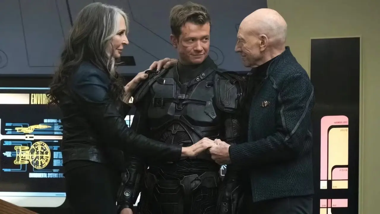 Beverly y Jack Crusher y Picard Beverly y Jack Crusher y Picard