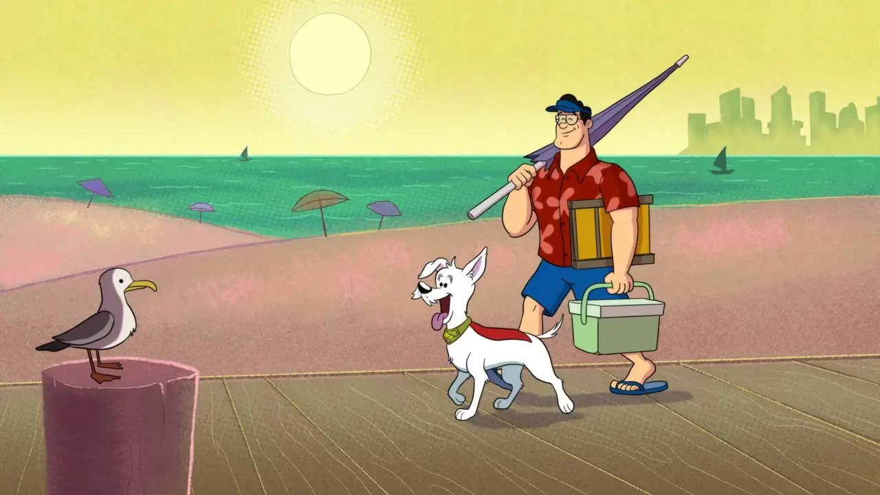 克拉克·肯特 (Clark Kent) 和 Krypto 在 Krypto Saves the Day 的海滩上！