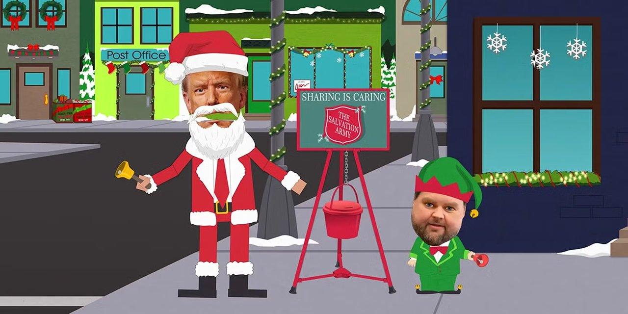 Trump y Vance vestidos de Papá Noel y un elfo en South Park